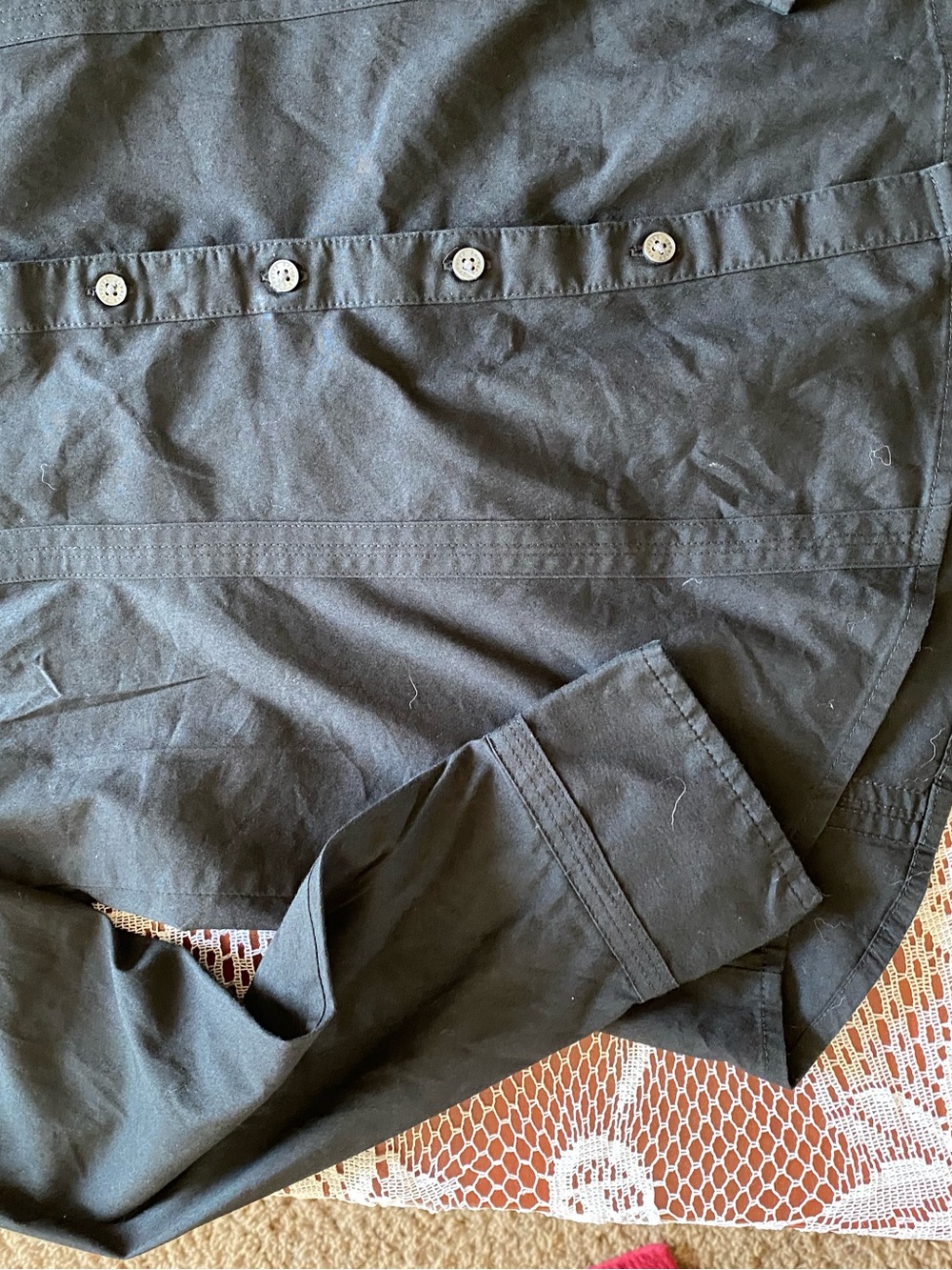 Express Black Button-Front Fitted Shirt - Picture 2 of 4